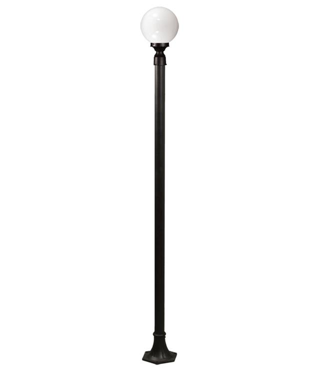 3 m White round Blue lamp Post, 4 arm 5 ball lamp Post, outdoor Garden Access Community lamp