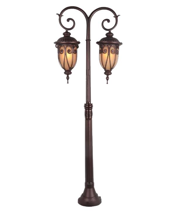 1,4m Wisteria Garden Street Lamp Outdoor bronze double Head Street Lamp